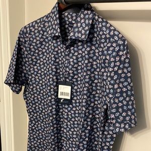 Stone Rose Navy Skulls button down